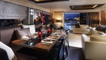 High Energy Motor Yacht Dining and Lounge Area